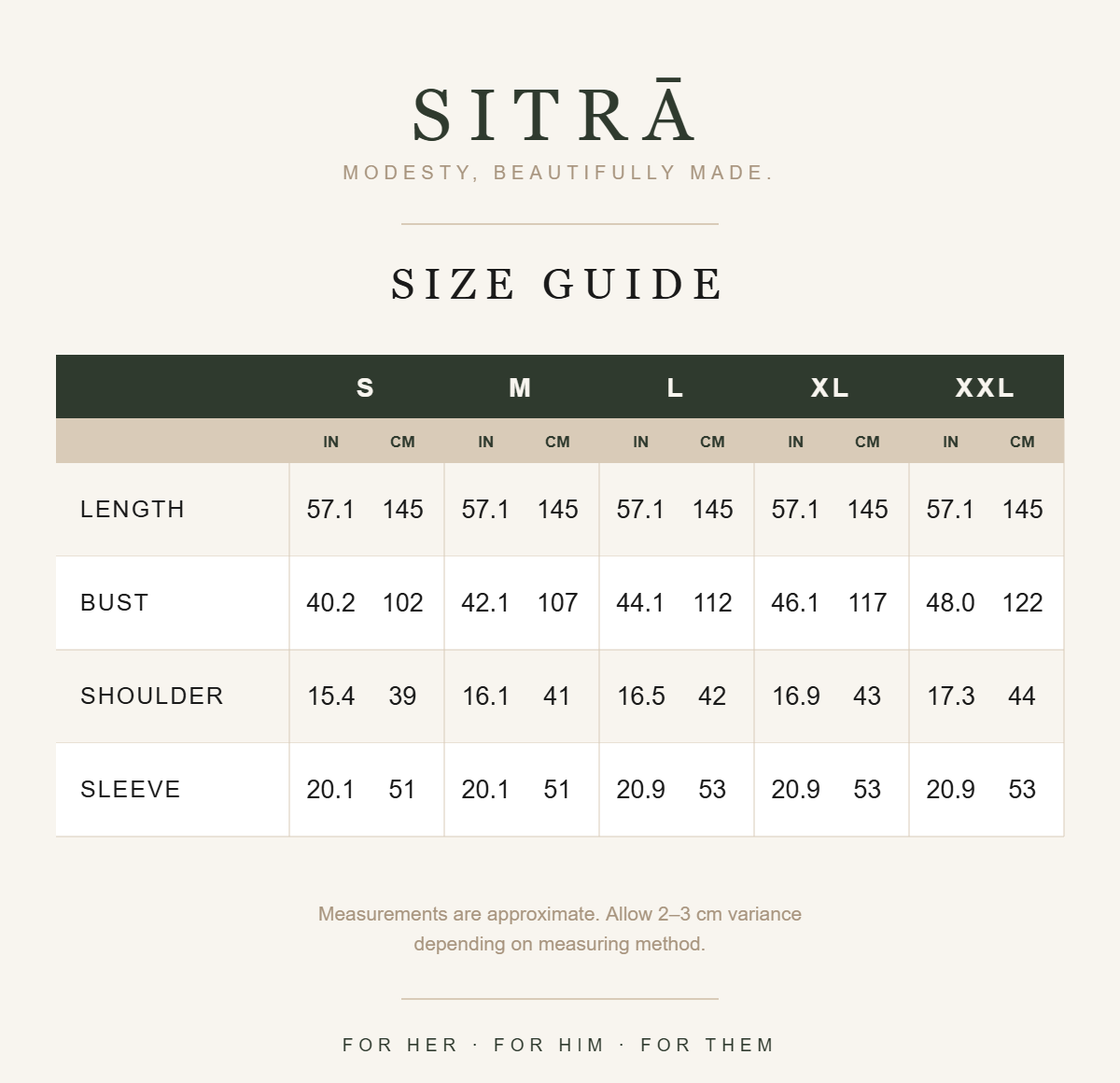 Zaina embroidered sequin kaftan — SITRĀ size guide